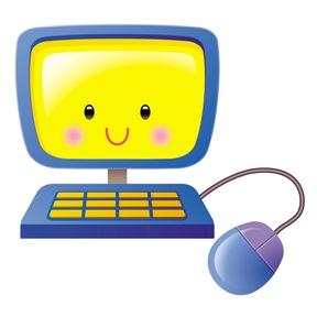 cartoon smiling computer with mouse
