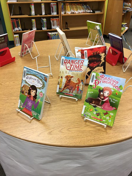 table display of books